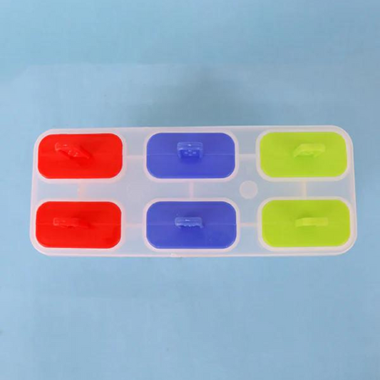 Pack of 6 Reusable Ice Cream & Kulfi Molds – Multicolor Plastic Set for Homemade Ice Lollies and Popsicles
