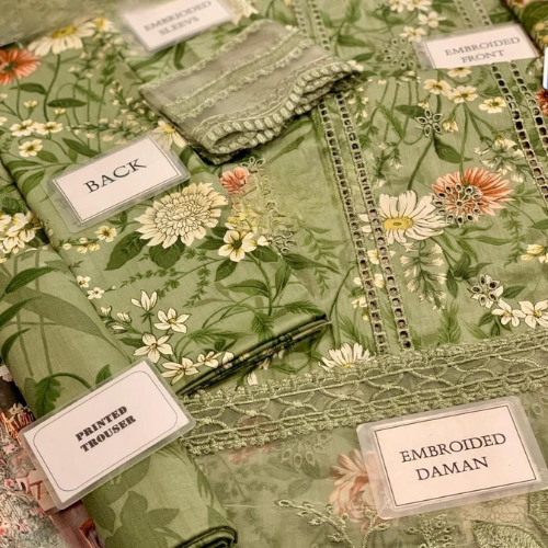 3 piece luxury lawn collection. women unstitched dress MB-0126.