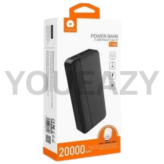 WUW Y146 20,000mAh PD 10.5 - 22.5W High-Speed Charging Universal Power Bank – USB-C Input/Output, Large Capacity, Portable Design