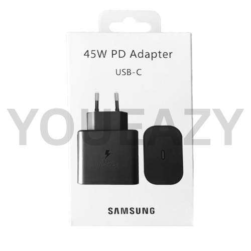Samsung 45 Watt Adapter super fast charger 0 to 50 in 30 minutes 100% genuine suitable for all 45 watt supported devices. SUPER FAST CHARGING.