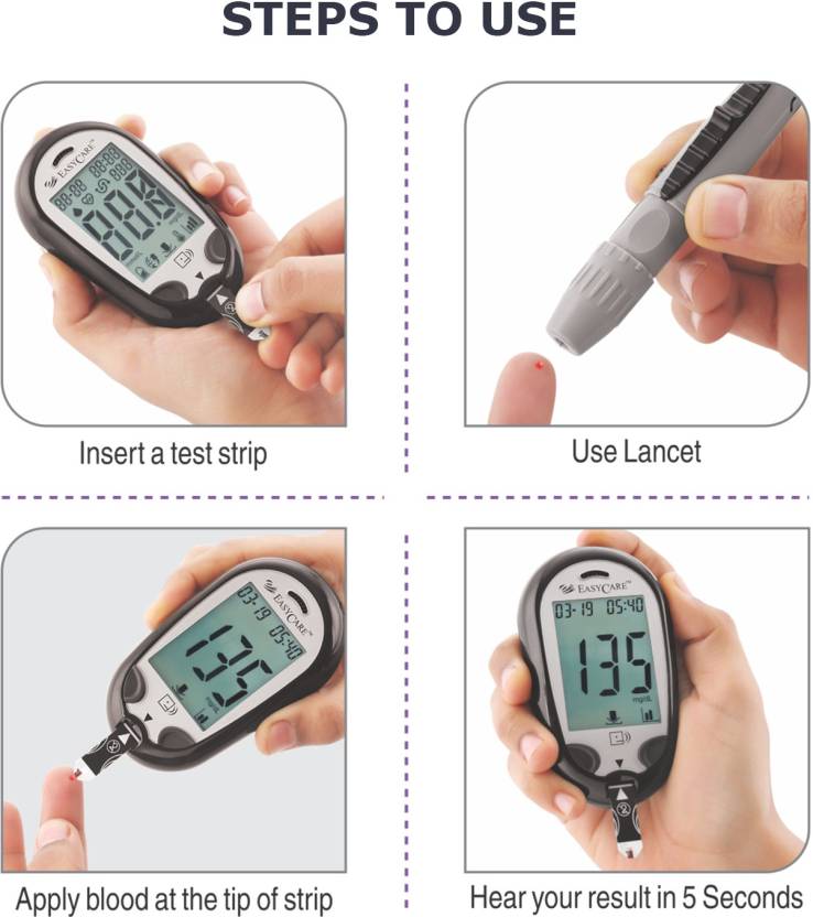 easy care glucometer/blood glucose machine/sugar checker checking machine with 10 strips free.