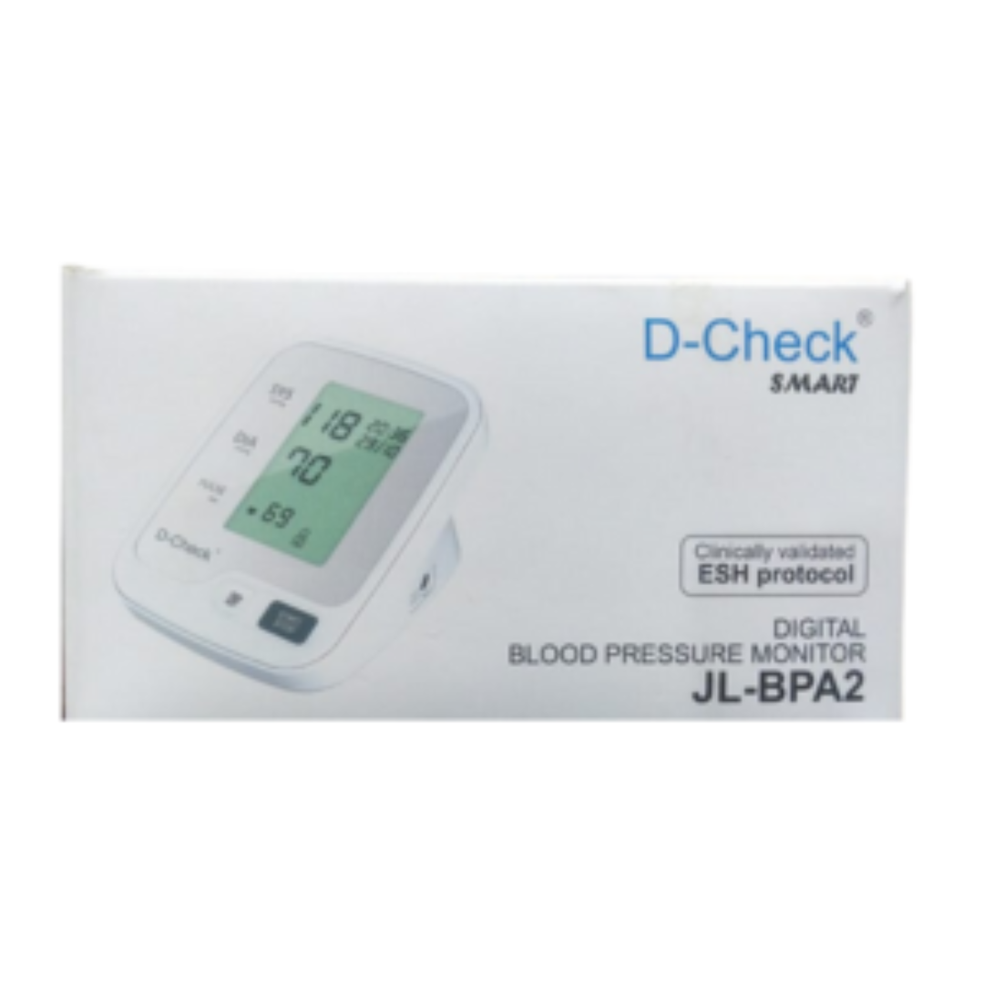 d-check blood pressure monitor. with 1 year warrenty .electronic blood pressure checker