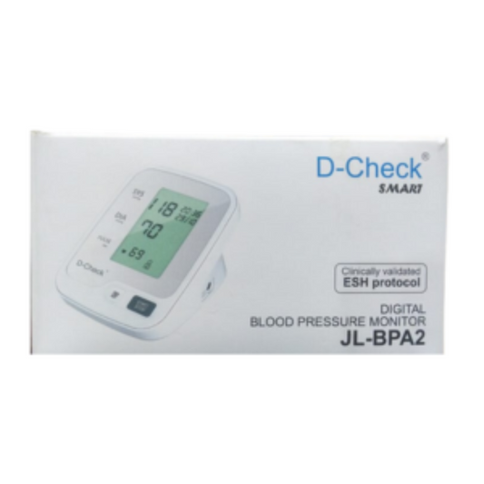 d-check blood pressure monitor. with 1 year warrenty .electronic blood pressure checker
