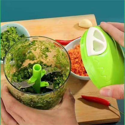 Multi-Function Food Chopper for Fast Cutting – Hand-Pull Design for Speedy Chopping. Works as an Onion Chopper, Garlic Press, Great for Fruits, Vegetables, Nuts, Herbs, Onions, Garlic, and More