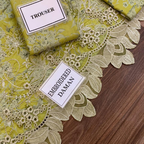 3 piece luxury embroidered lawn collection. women unstitched dress IZ-0127 NK