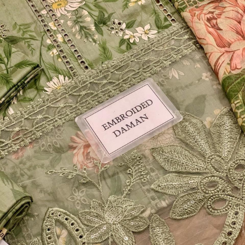 3 piece luxury lawn collection. women unstitched dress MB-0126.