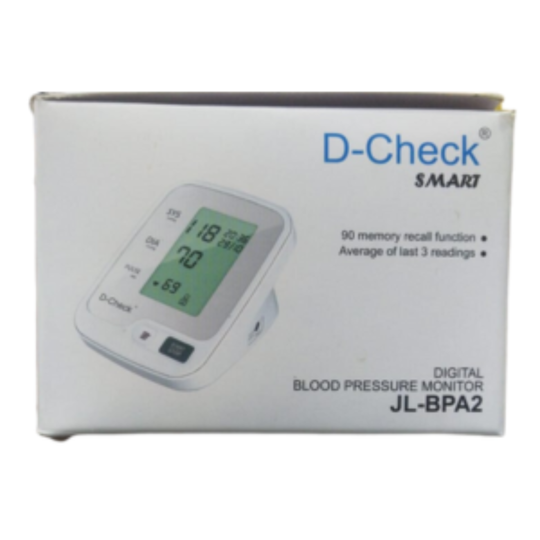 d-check blood pressure monitor. with 1 year warrenty .electronic blood pressure checker