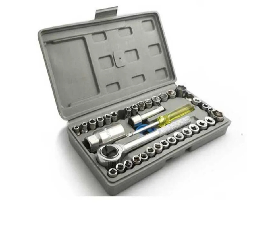 Aiwa 40 Piece Tool Kit Set Original Aiwa 40-Piece Tool Kit Set – Socket Ratchet Wrench, Screwdriver Bits & Repair Tools. One complete toolkit for home, car, bike & everyday repairs