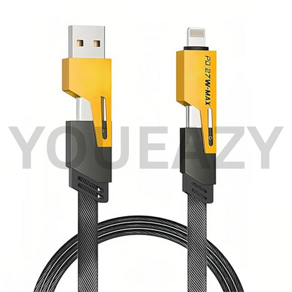 4-in-1 65W PD Fast Charging Cable – USB to Type-C Multi-Charger for iPhone 15/14/13 Pro Max, Xiaomi, Samsung, Huawei & More – High-Speed Data & Power Transfer
