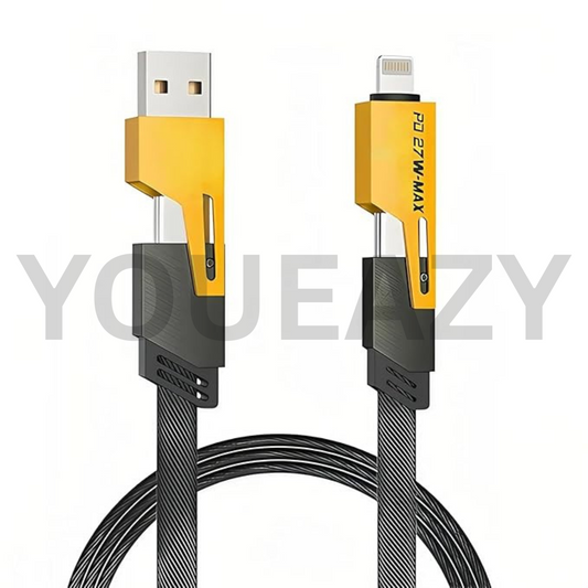 4-in-1 65W PD Fast Charging Cable – USB to Type-C Multi-Charger for iPhone 15/14/13 Pro Max, Xiaomi, Samsung, Huawei & More – High-Speed Data & Power Transfer