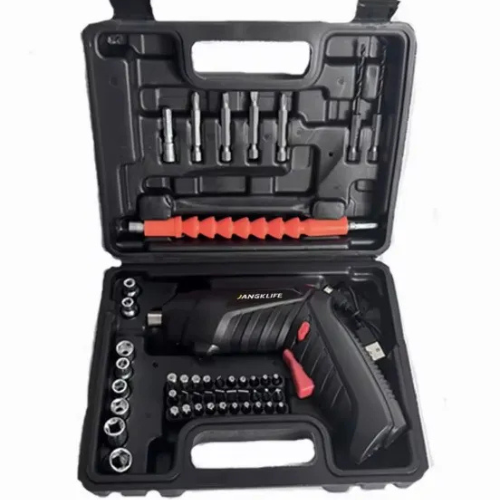 47-in-1 Cordless Electric Screwdriver Kit with Rechargeable Battery, Rotatable Handle & LED Light for Home Repair, Electronics & DIY
