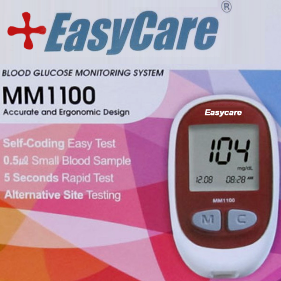 easy care glucometer/blood glucose machine/sugar checker checking machine with 10 strips free.