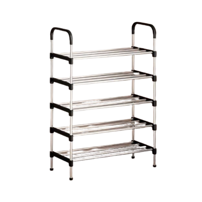 4,5 Layer Stainless Steel Shoe Rack, Space-Saving Compact Footwear & Trainer Storage Organizer