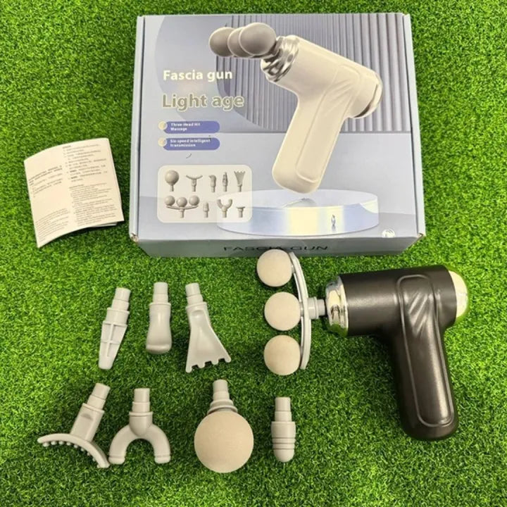 Electric Massage Gun - Six-Speed Intelligent Transmission with Three-Head Hit Massage for Full Body Muscle Relief