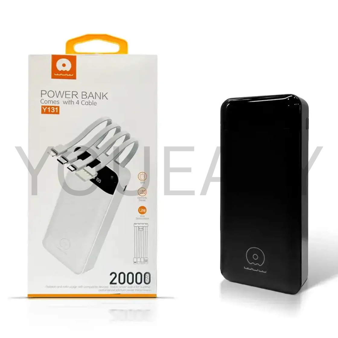 WUW Y131 20,000mAh PD 10.5W High-Speed Charging Universal Power Bank – USB-C Input/Output, Large Capacity, Portable Design