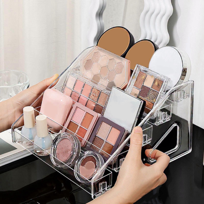 5-Layer Acrylic Cosmetic Display Rack | Makeup, Nail Polish & Lipstick Storage Organizer