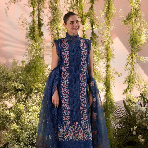 3 piece women unstitched dress AH-0111 MOZI