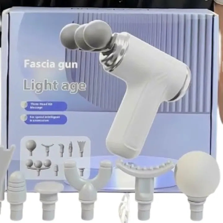 Electric Massage Gun - Six-Speed Intelligent Transmission with Three-Head Hit Massage for Full Body Muscle Relief