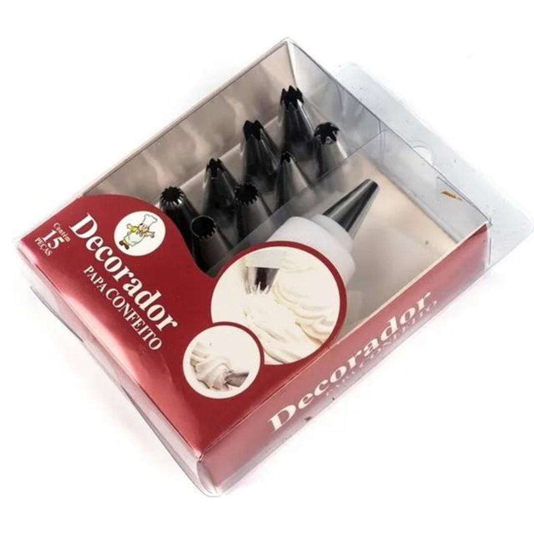 12-Piece Cake Decorating Kit Includes Frosting Bag, Icing Tips, and Steel Nozzles