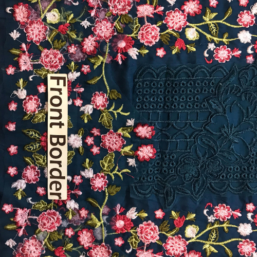 3 piece women unstitched dress AH-0111 MOZI