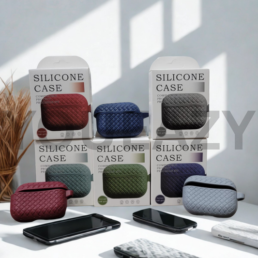 AirPods Pro Silicone Weave Pattern Case Cover – For AirPods Pro 1st & 2nd Generation – Stylish & Protective