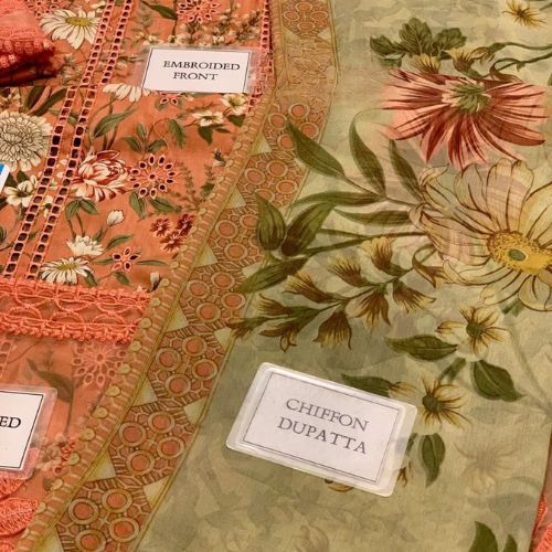 3 piece luxury lawn collection. women unstitched dress MB-0126.