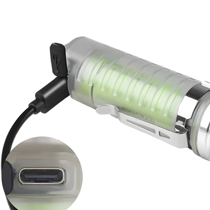 BEME 50W LED Keychain Flashlight, Type-C Rechargeable Magnetic Work Light with 30W Flood & UV Light