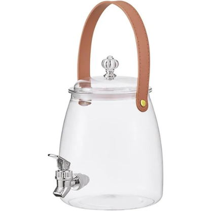 4L Brown Handle Juice Dispenser Large-Capacity Beverage Server for Home & Events