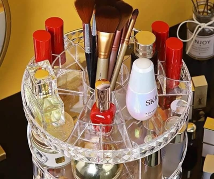 360° Rotating Makeup Organizer – 3D Cosmetic Organizer Adjustable Layers, Large Capacity Transparent Storage (LD-188)