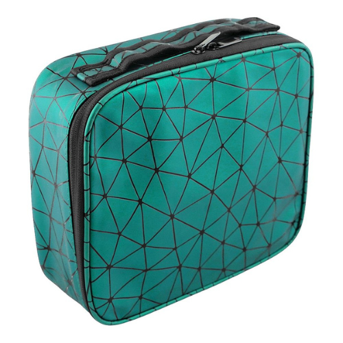 Diamond Cut Makeup Organizer Bag Compact Travel Cosmetic Pouch for Women, Small Capacity Zipper Storage Bag for Makeup, Skincare, Jewelry & Beauty Accessories