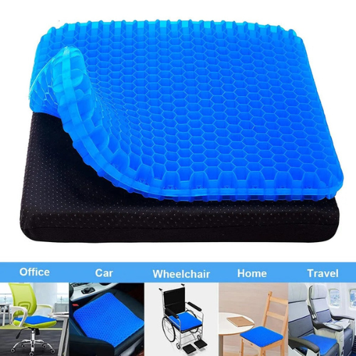 Egg Sitter Gel Cushion Breathable Honeycomb Seat Pad for Pressure Relief & Back Support