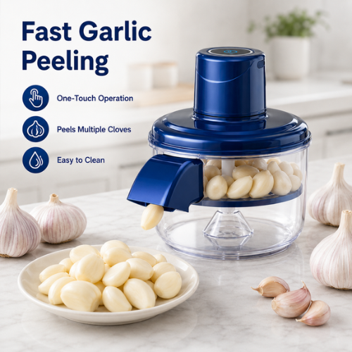 Rechargeable Electric Vegetable and Fruits Peeler Portable automatic peeler for garlic, small fruits, and vegetables, offering fast peeling with easy one-button operation.