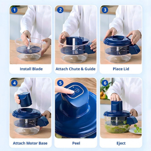 Rechargeable Electric Vegetable and Fruits Peeler Portable automatic peeler for garlic, small fruits, and vegetables, offering fast peeling with easy one-button operation.