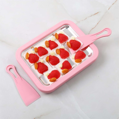 Instant Rolled Ice Cream Maker Pan with Scraper DIY Frozen Yogurt & Sorbet Making Plate