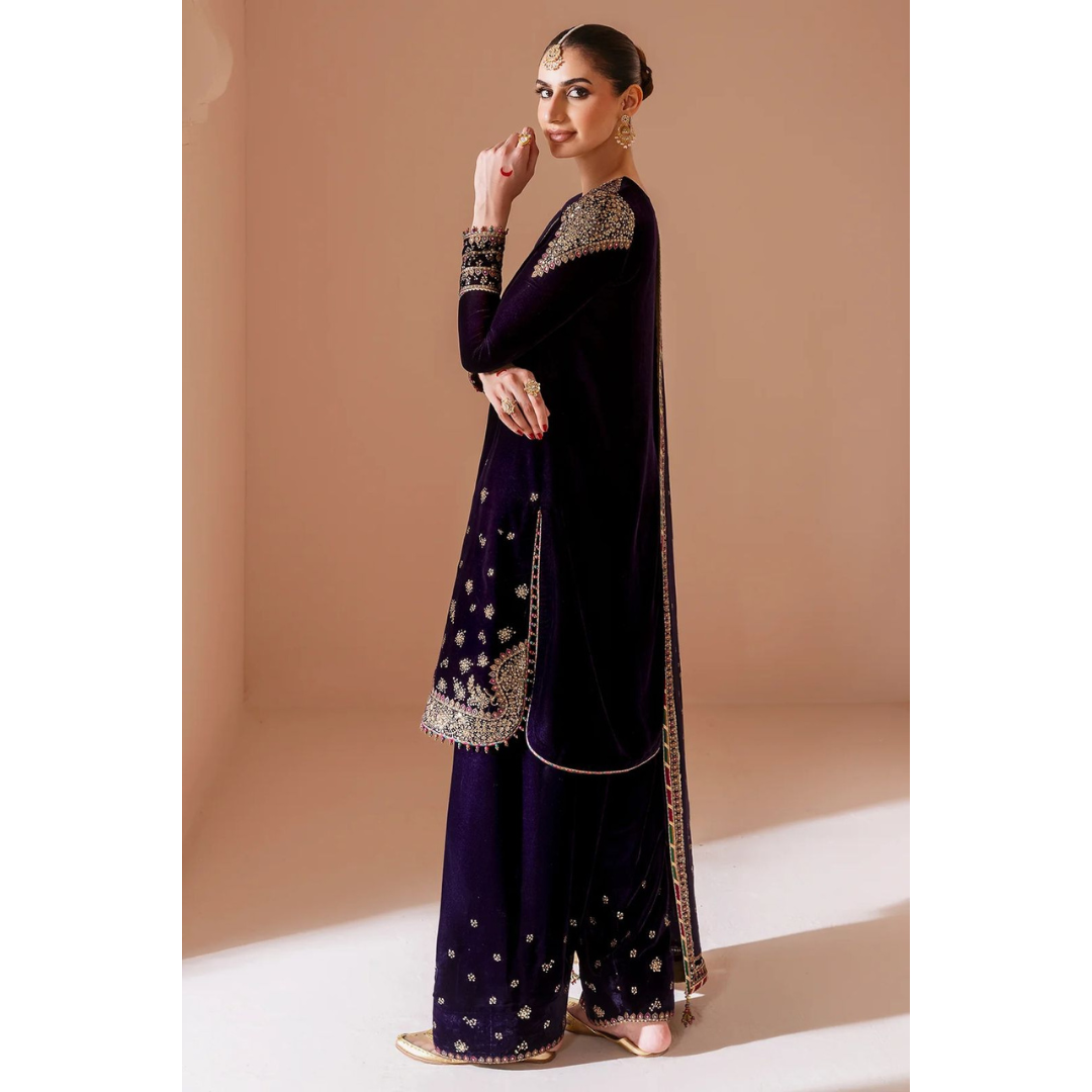 3 piece luxury embroidered collection. women unstitched dress JZ-0137 MN