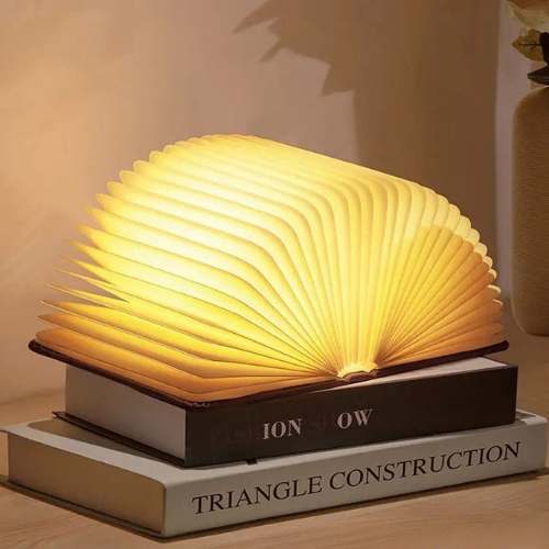 LED Book Lamp Light Foldable – Rechargeable Wooden Design Table Lamp for Home, Office & Travel