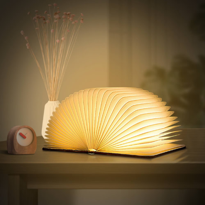LED Book Lamp Light Foldable – Rechargeable Wooden Design Table Lamp for Home, Office & Travel