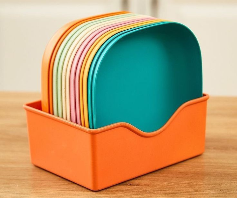10PCS Multi-Function Food Grade Plastic Bone & Dish Set Round & Square Dining Table Garbage Plates