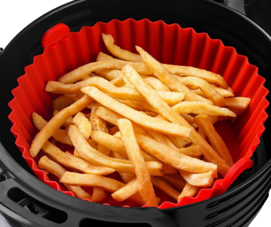 Reusable Food Grade Silicone Air Fryer Pot Liner Non-Stick Round Basket for Baking, Roasting, Grilling & Easy Cleaning