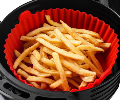 Reusable Food Grade Silicone Air Fryer Pot Liner Non-Stick Round Basket for Baking, Roasting, Grilling & Easy Cleaning