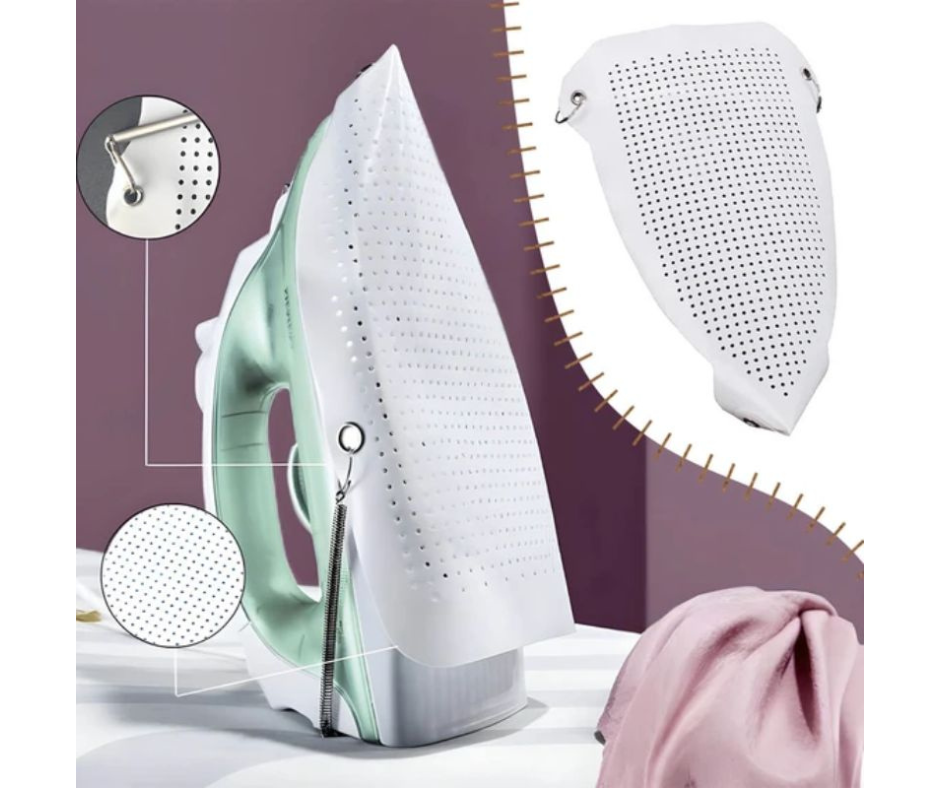 Universal Non-Stick Teflon Iron Soleplate Cover Protector Heat Resistant Iron Plate Cover for Safe Ironing of Delicate Fabrics & Garments