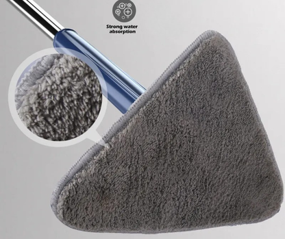 360° Triangle Floor Mop with Twist Squeeze. Extendable Handle Microfiber Cleaning Mop for Home