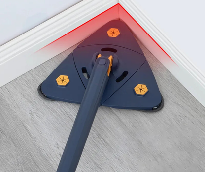 360° Triangle Floor Mop with Twist Squeeze. Extendable Handle Microfiber Cleaning Mop for Home