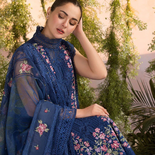 3 piece women unstitched dress AH-0111 MOZI