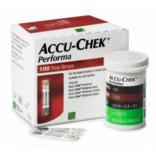 Accu chek performa blood glucose test strips.