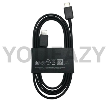 complete set of samsung 45watt (100% confirmed) super fast charger with usb tpye-c to type-c cable. for samsung s21 ultra, s22 ultra+,s23 ultra,s24 ultra,s25 ultra and more devices. premium quality.high quality. 45w usb type-c to type-c . best charger.