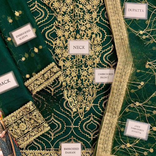 3 piece luxury shiffon collection. women unstitched dress ASM-0128 JFA