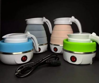 Portable Foldable Electric Travel Kettle  Collapsible Silicone Water Boiler  Lightweight Hot Water Kettle for Tea, Coffee & Travel