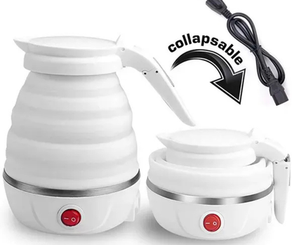 Portable Foldable Electric Travel Kettle  Collapsible Silicone Water Boiler  Lightweight Hot Water Kettle for Tea, Coffee & Travel