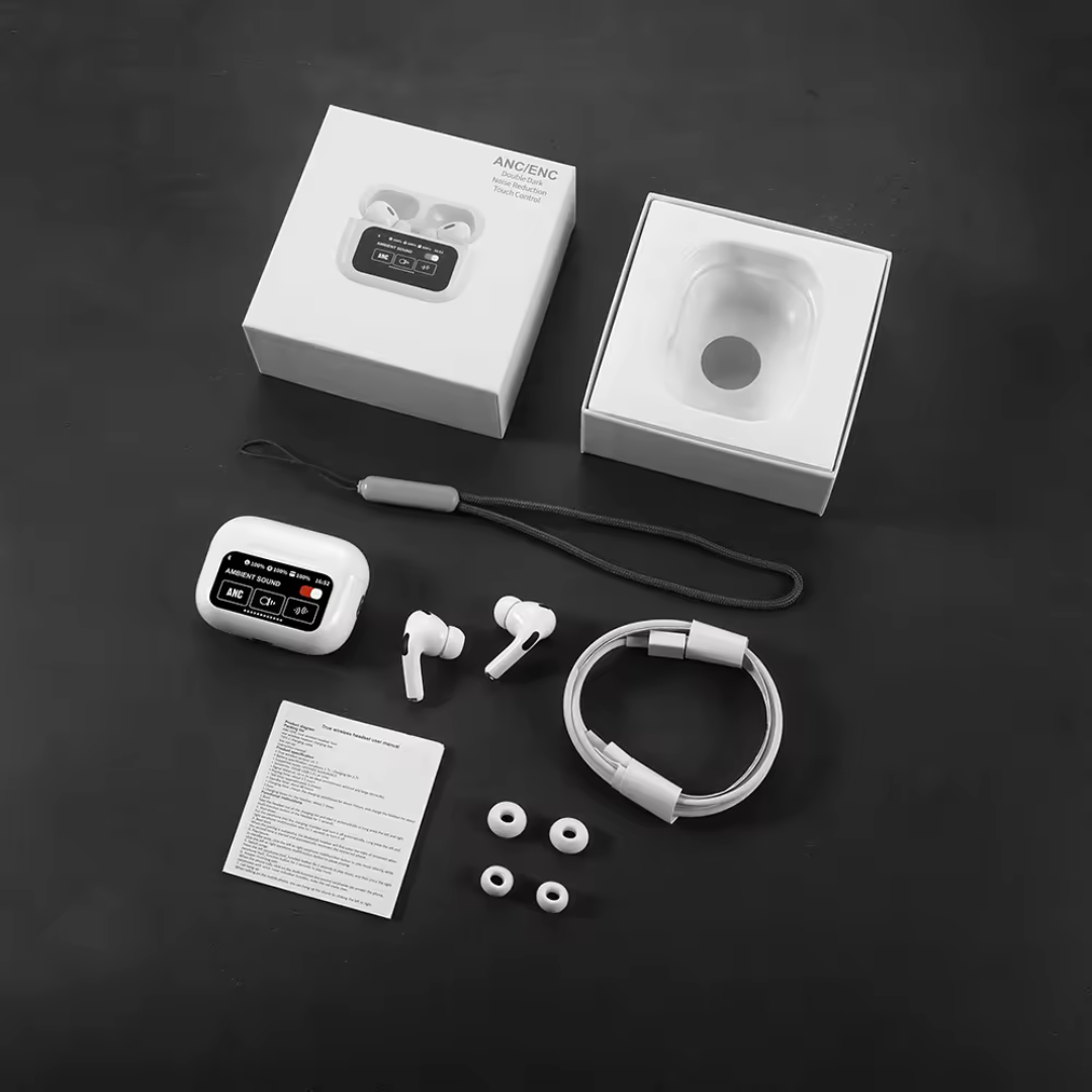 A9Pro Wireless airpods / earbuds.ANC/ENC Supported. Headphones. A9pro TWS Gaming Pods Pro Earphone With Touch Screen. best and premium qualuty airpods.best for gaming, watching movies and different contents.